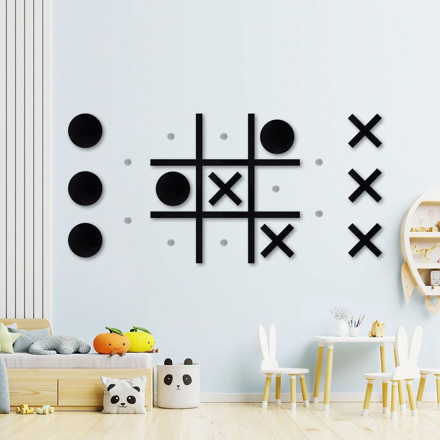 DUOLIYBC magnetic tic tac toe wall mount game front view interactive playroom decor
