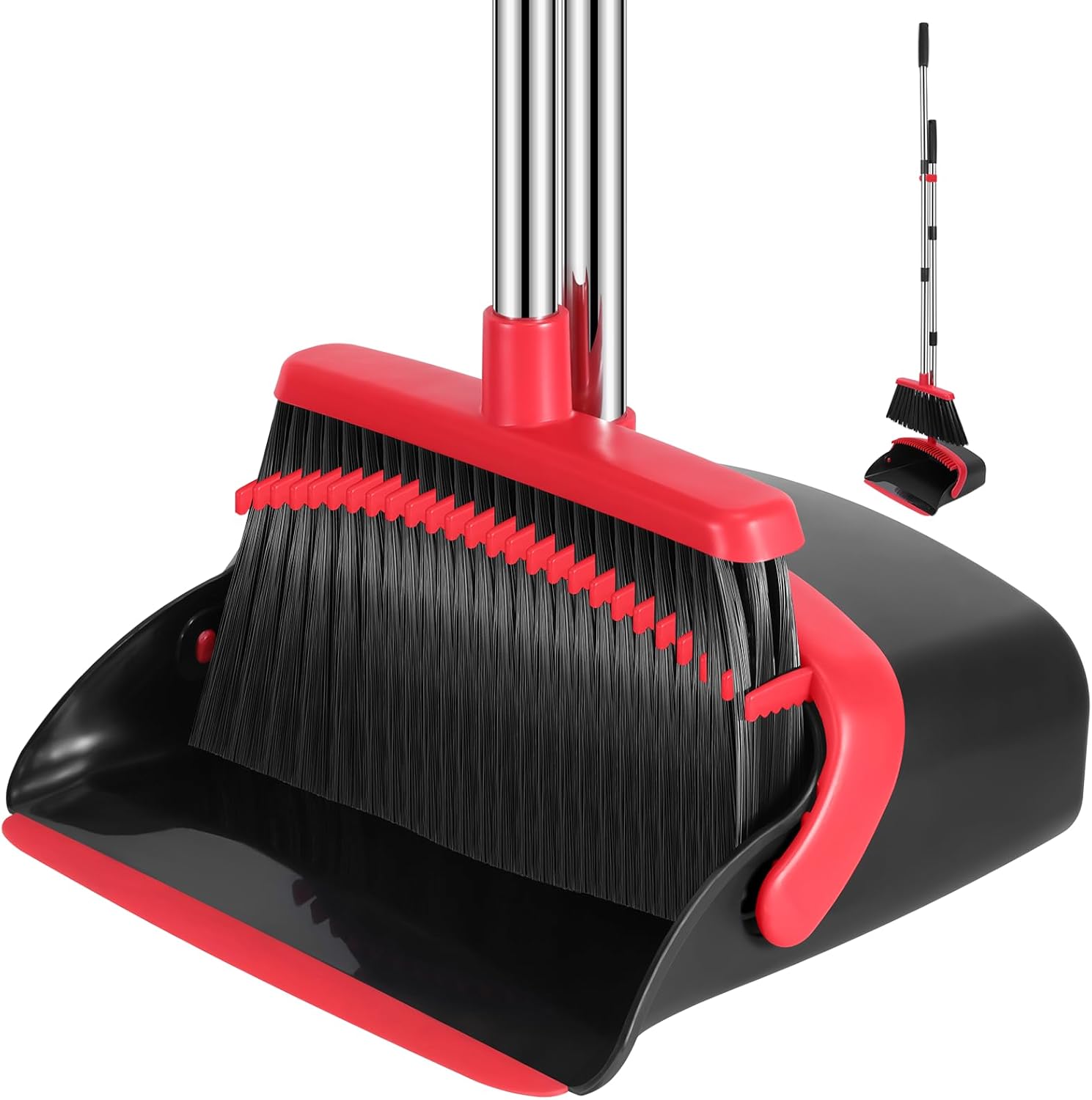 Nacena broom and dustpan set front view for home floor cleaning.