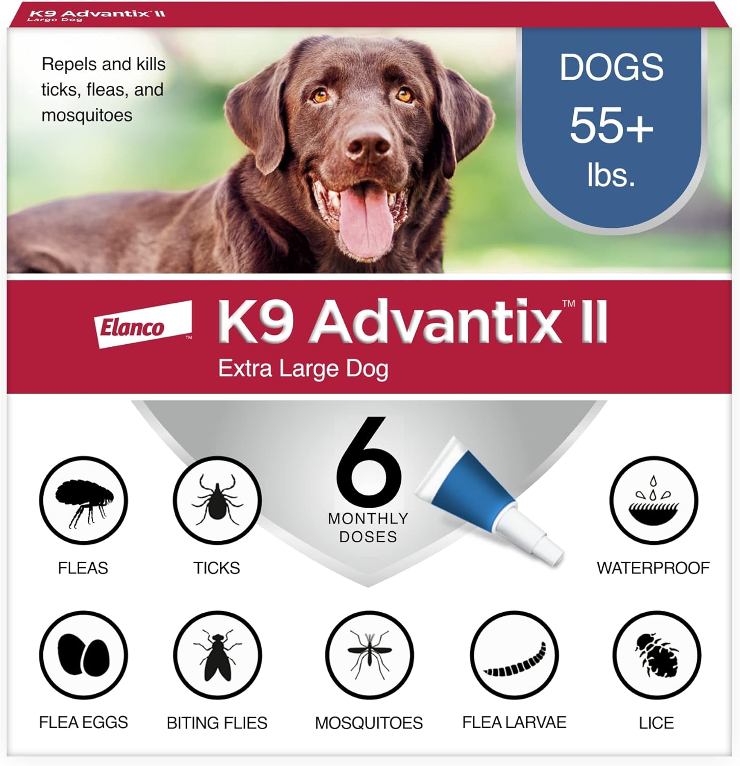 K9 Advantix II XL dog flea tick treatment front packaging view