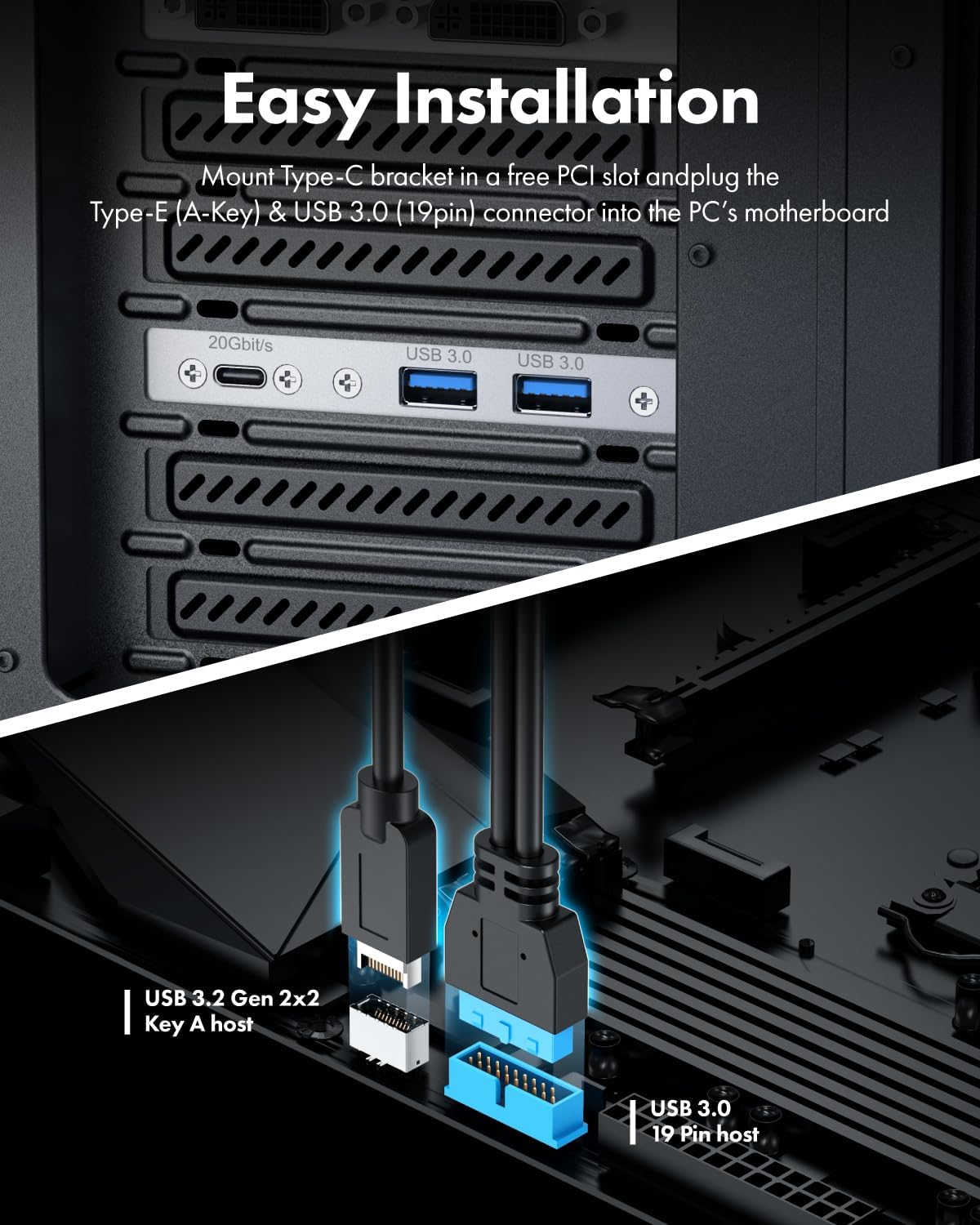 Graugear USB 3.0 19-pin connector detail