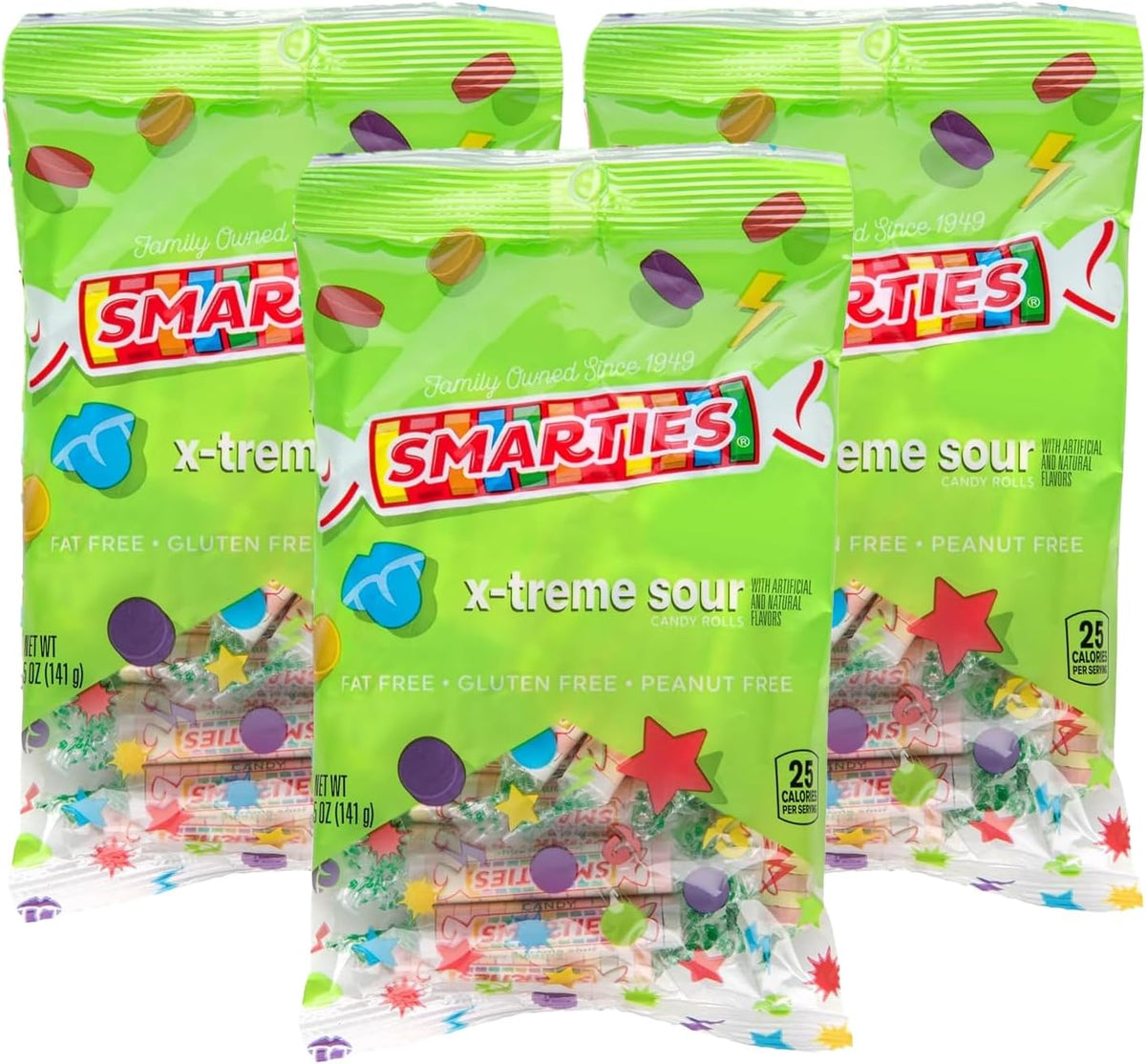 Smarties X-treme Sour Candies, Gluten-Free, Peanut-Free, Dairy-Free Extra, Perfect for Parties, Candy Mixes & Halloween, Made by US Company Since 1949, 5 oz Bag, 2-Pack - Image 10