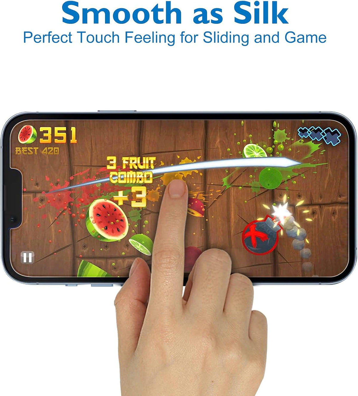 Mothca matte tempered glass surface showing anti-glare finish