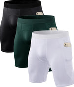 Queerier Mens Compression Shorts 3 Pack Spandex Running Shorts Sports Workout Base Layer Underwear Athletic Shorts - Image 9