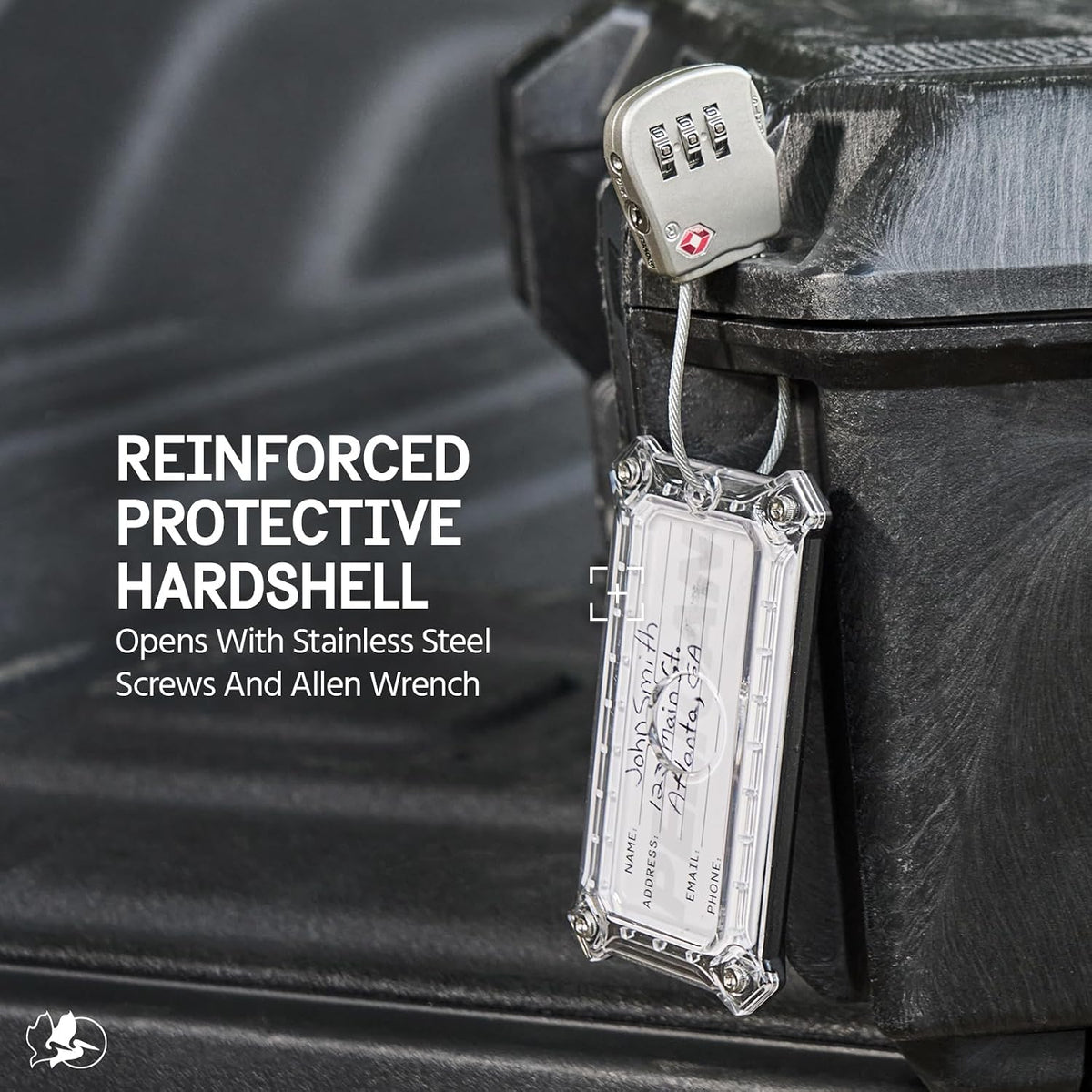 Pelican AirTag holder open two-piece installation view
