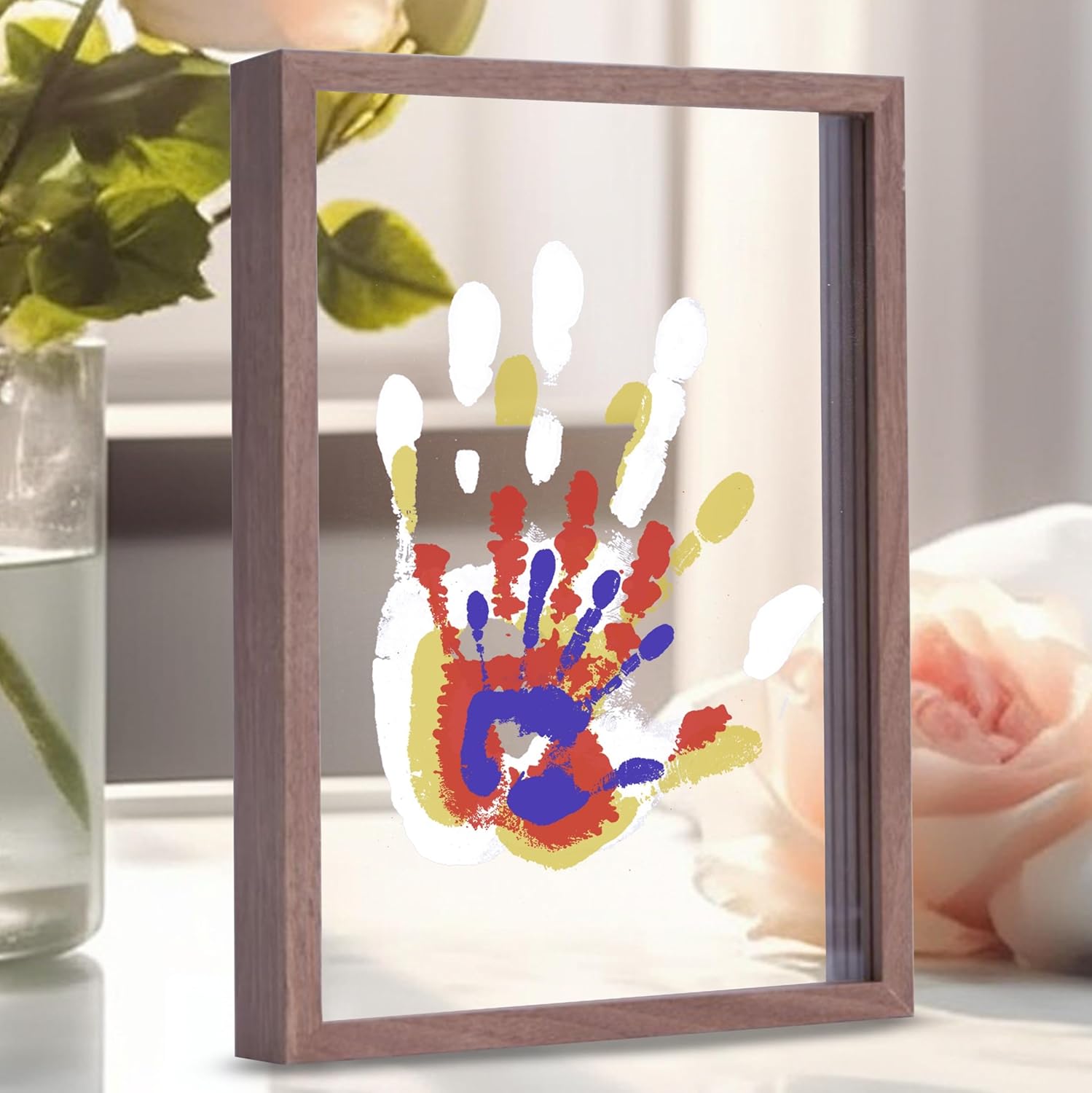 Cherry Cheers family handprint kit front view wooden frame