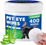 VOISEN pet eye wipes front view packaging with 400 count label