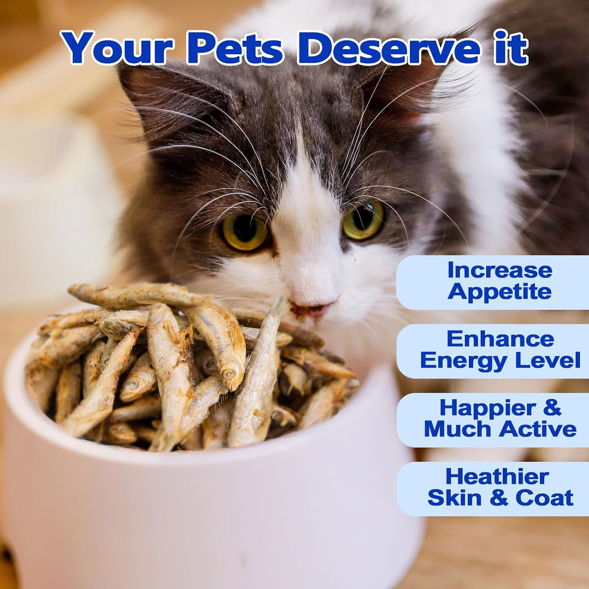 Amzey 3.5oz Minnows Dog Treats - Freeze Dried Minnows Cat Treats - High Protein & Premium Quality Training Treats - Bulk Package (1.6" to 2.8" Length Each) - Image 4