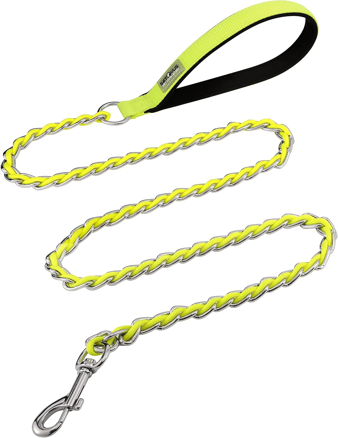 Chain Dog Leash Chew Proof Metal Leash for Medium Large Dogs, Chain Link Dog Anti Chew 5.2FT / 4FT Strong Anti Bite Comfortable Soft Padded Handle (Black, 4FT(30-80lb) - Image 13