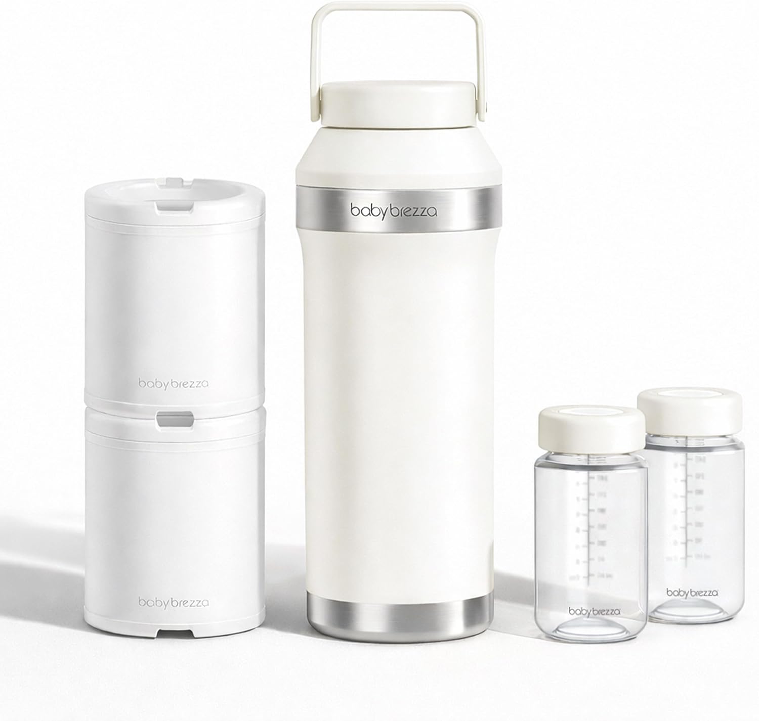 Baby Brezza All Day Portable Breastmilk Cooler soft white front view