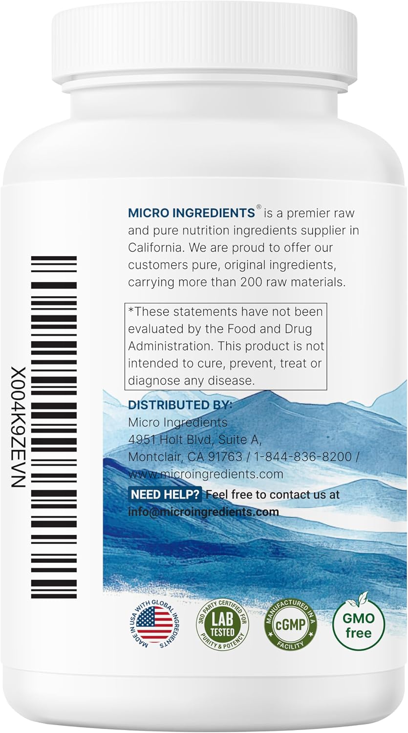 Micro Ingredients 120 veggie capsules complete product view