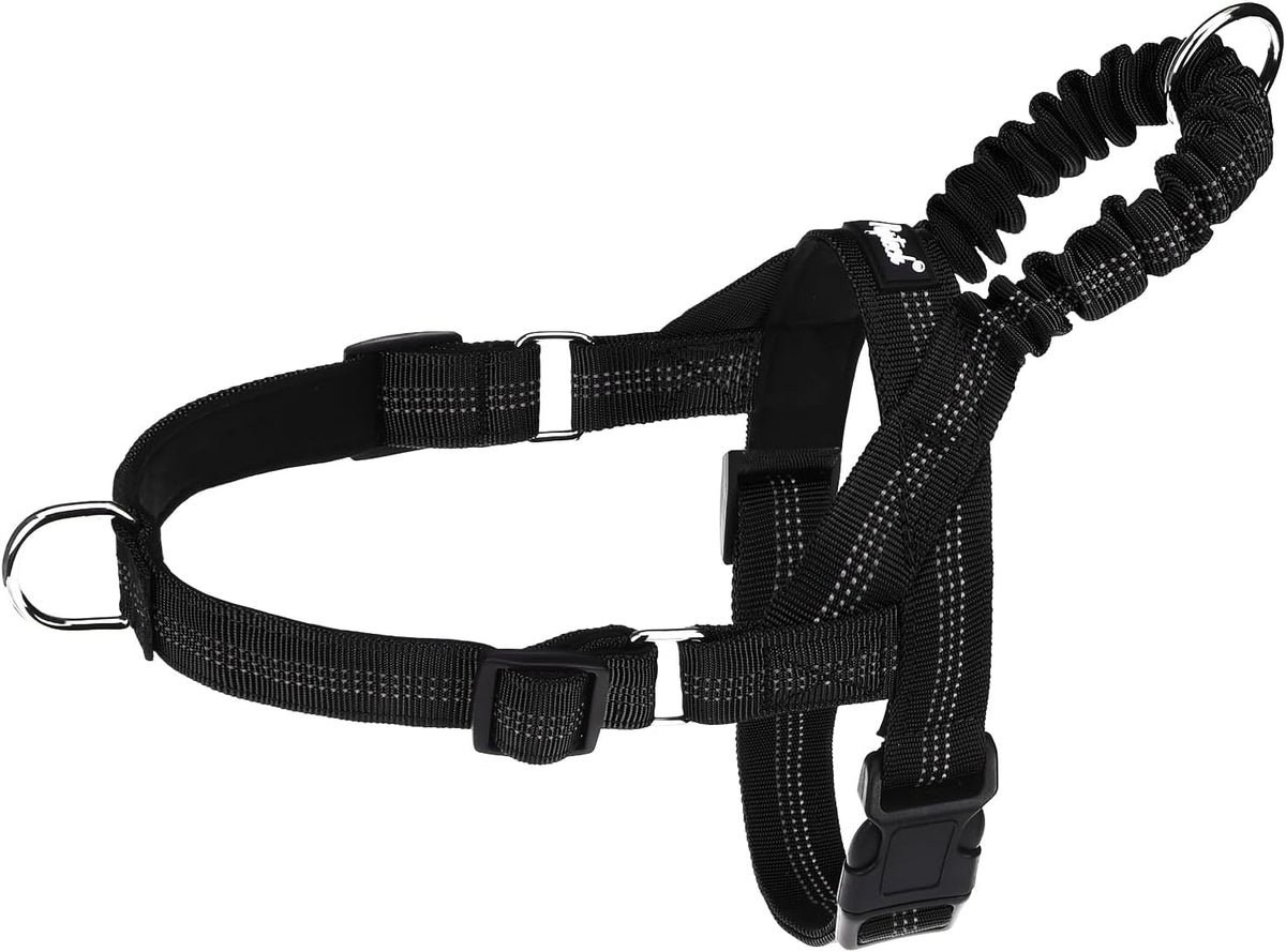 Pupteck no pull dog harness large front view black