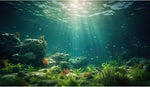 Underwater Fish Tank Background Under The Sea Cave Style Aquarium Background Ocean Floor Cave Sunlight Fish Tank Backdrop Tropical Fish Aquarium Terrarium Backgrounds Decorations 48x20in - Image 10
