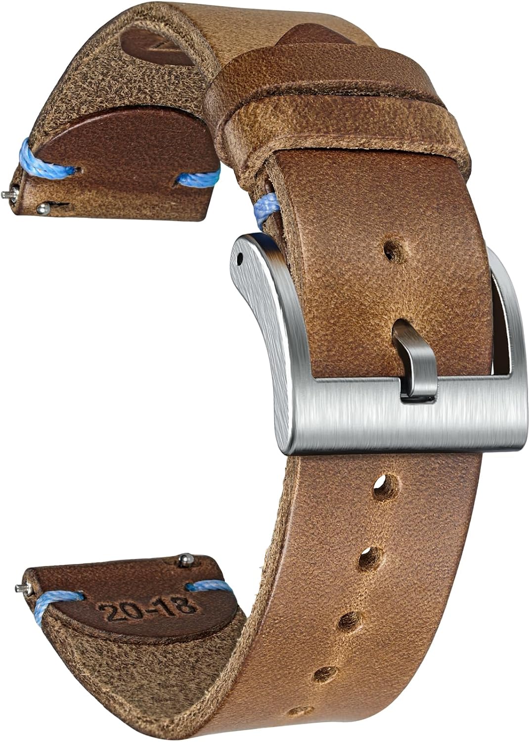 hemsut h Leather Watch Bands for Men, Horween Quick Release Leather Watch Strap Vintage Watch Replacement Wrap of 18mm, 20mm, 22mm - Image 14