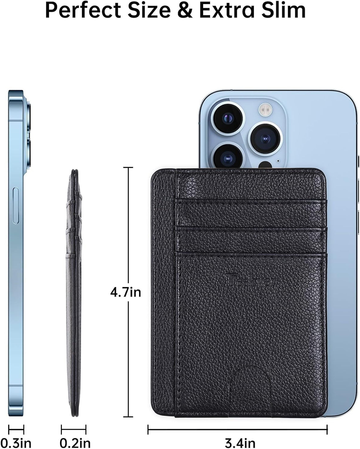 Teskyer card holder neatly organized with credit cards and driver license inserted.