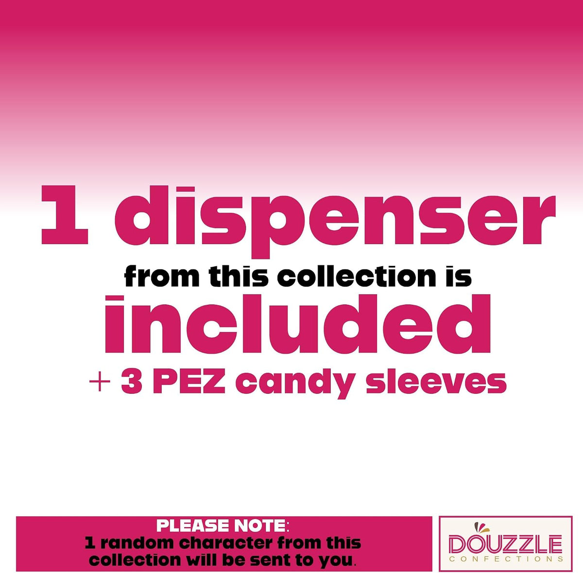DOUzzle imported USA novelty candy packaging containing three fruit refills