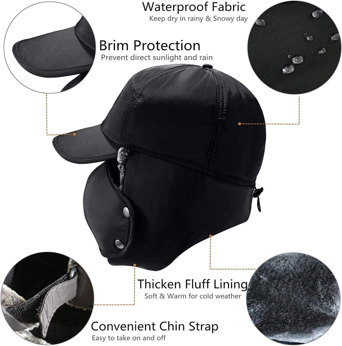 iEasey cold weather trooper hat with ear flaps up