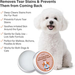 Natural dog eye care balm for clearing tear stains and gunk