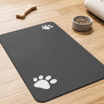 Padoor Pet Feeding Mat dark grey front view