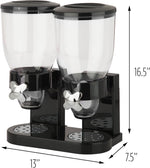Honey-Can-Do Zevro Dual Dry Food Dispenser - Countertop Cereal Dispenser with Portion Control, 17.5 oz Per Canister, Airtight BPA-Free Snack Dispenser for Kitchen Organization, Black/Chrome - Image 10