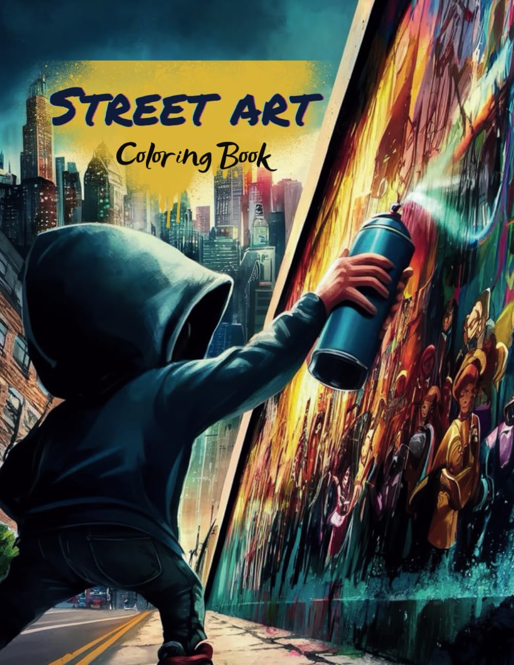 Street Art Coloring Book: Graffiti Street Art Includes Florals,Music,Ocean Life, Mosaic Patterns, And Others - Image 1