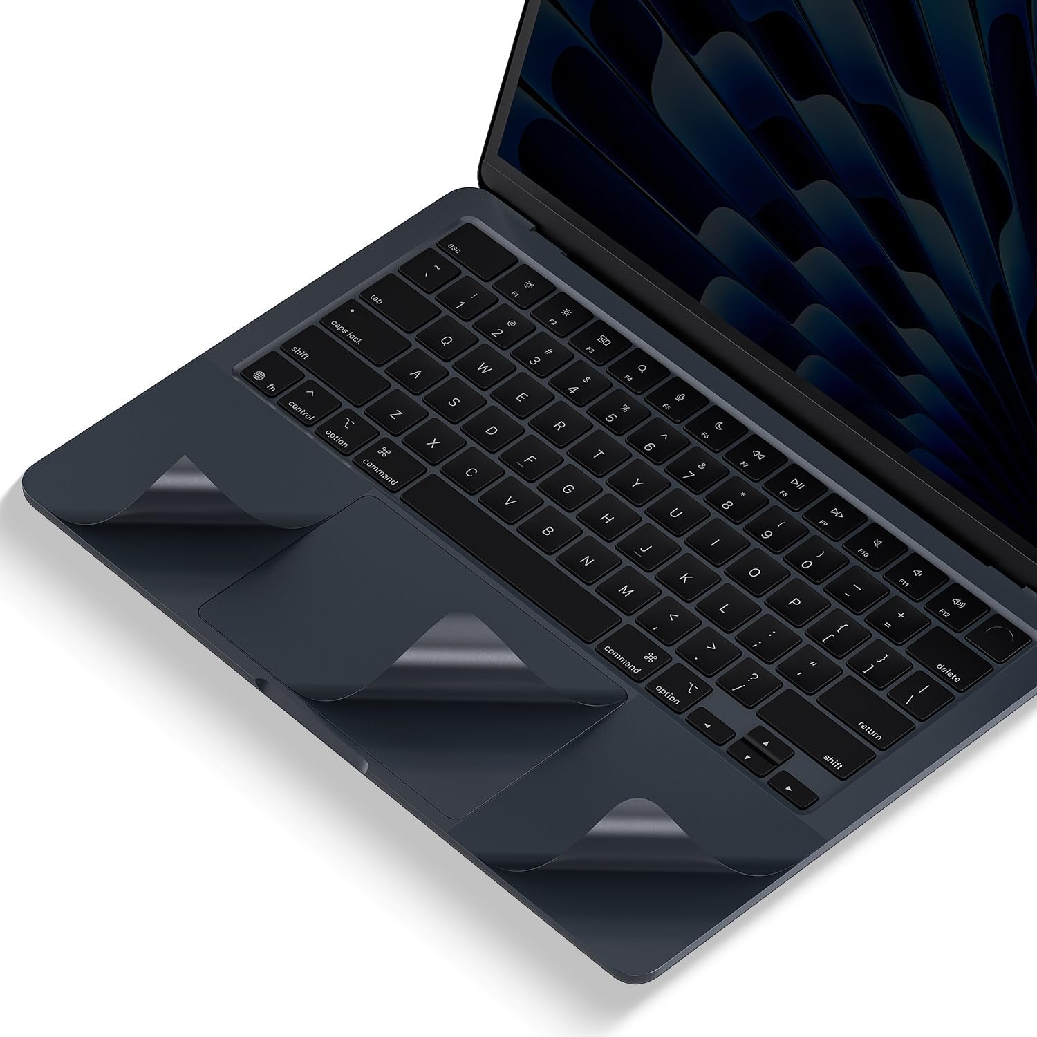 VFENG premium palm rest protector front view on midnight MacBook Air
