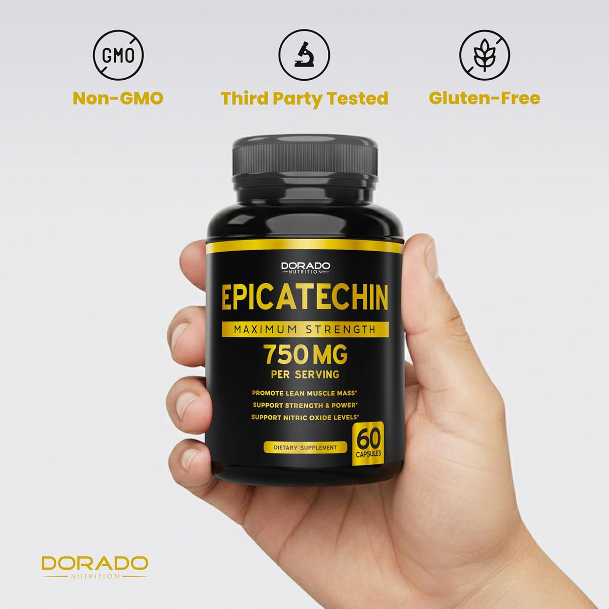 Epicatechin 750mg capsules bottle lifestyle shot
