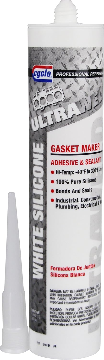 Cyclo C997-6 Ultraweld White Silicone Instant Gasket Maker - Case of 6 - 9.8 oz Tubes - Image 1