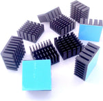 Easycargo 10 Pieces 20mm Aluminum Heatsink Kit front view showcasing slotted cooling fins.
