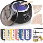 KeShi Waxing Kit premium black electric wax warmer front view with adjustable temperature knob