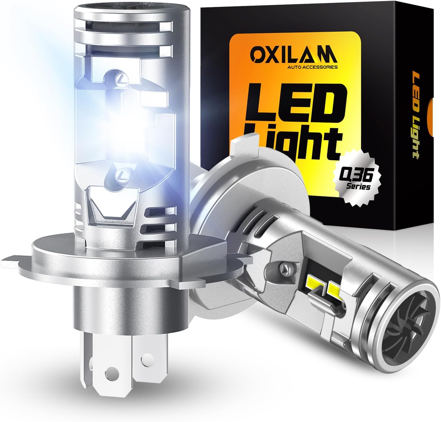 Oxilam Upgraded 9003 H4 HB2 LED headlight bulbs pack of two
