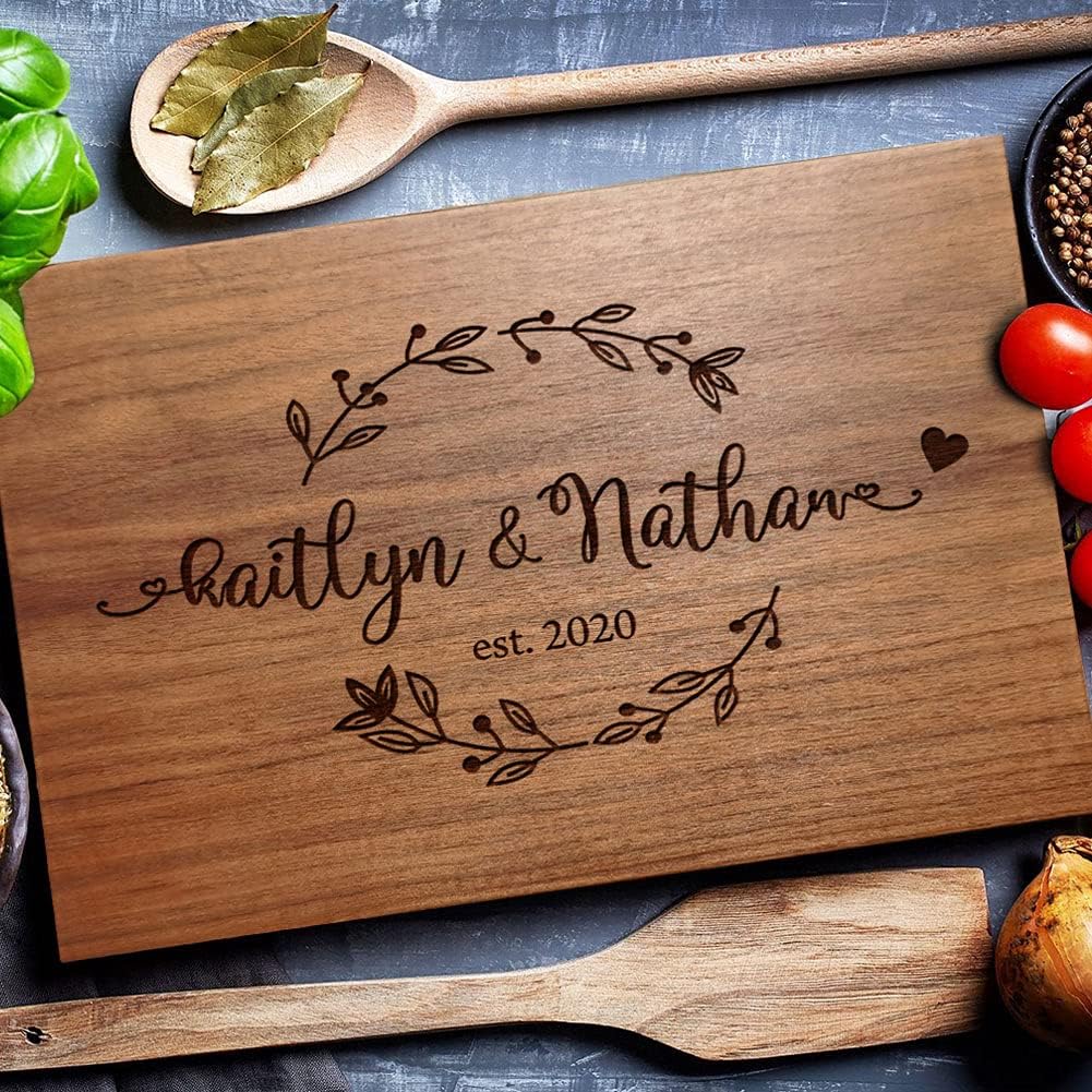 Personalized Cutting Board, Engraved Gift for Anniversary or Wedding, Custom Charcuterie Board for Housewarming, Engagement, Bridal Shower, Unique Gift for arents, Couple, Bride, Groom - Image 1