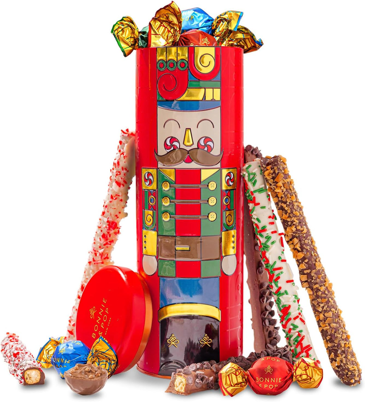 BONNIE AND POP - Christmas Gift Baskets - Chocolate, Cookies, Gourmet, Snacks, Candy Brittle, Food, Holiday Care Package for Families, Friends, College, Office, Men, Women, Students,Her, Mom Him Stocking Stuffer Idea - Image 9