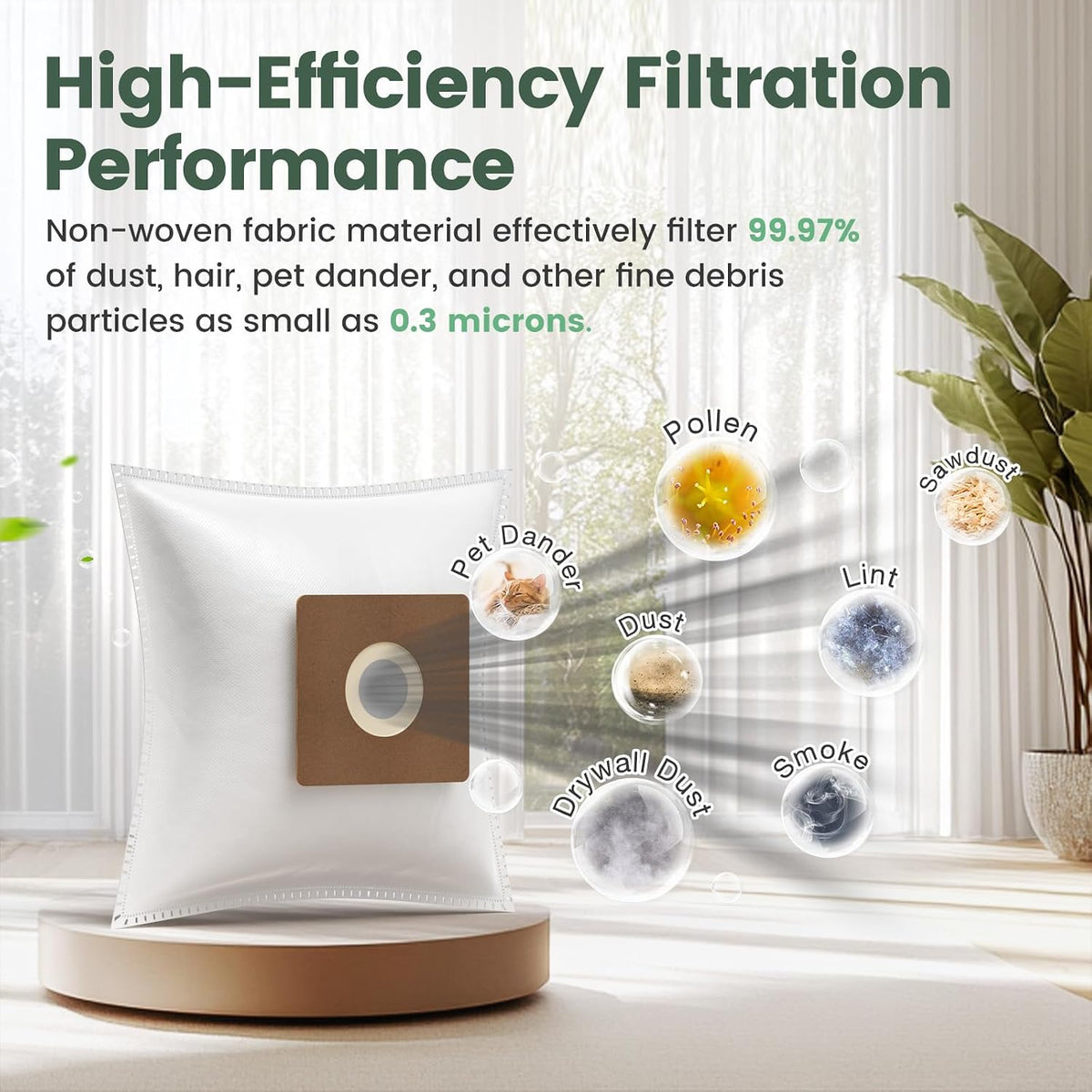 Multi-layer filtration material cross section