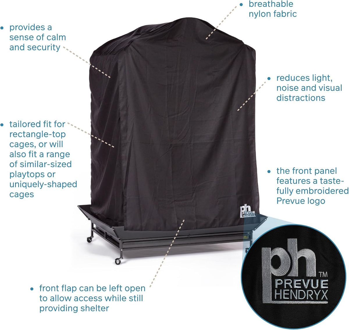 Prevue Pet cage cover installed on large enclosure