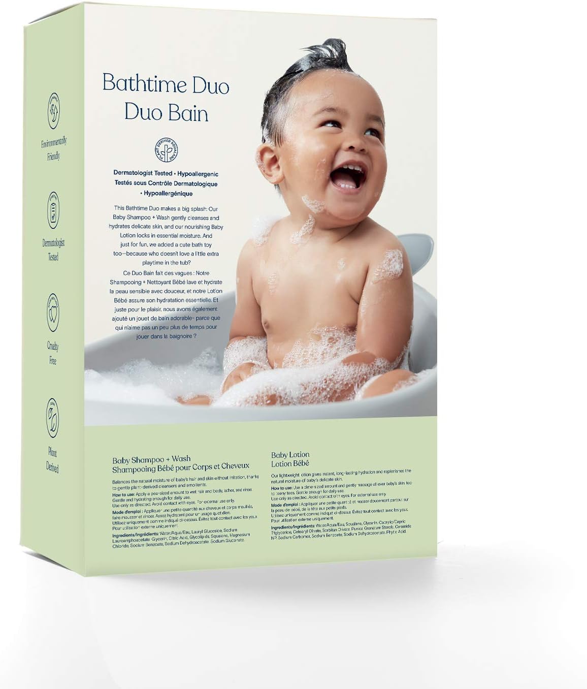 Pipette Baby Bathtime Duo Baby Wash Tear-Free and Moisturize Set with Renewable Plant-Derived Squalane (3-Piece Set) - Image 8