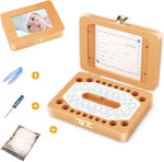 Esweny solid wood baby tooth storage box front view