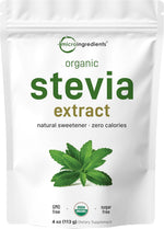 Micro Ingredients pure organic stevia powder front view natural sweetener