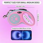 Close up of ergonomic anti-slip handle on pink dog leash