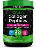 Orgain Collagen 20g grass-fed protein supplement label details