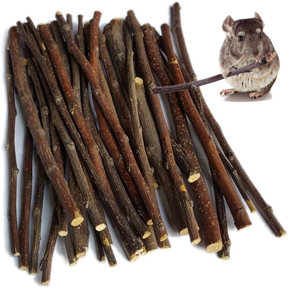 Sharllen organic apple wood sticks 100g front view small animal dental treat pack