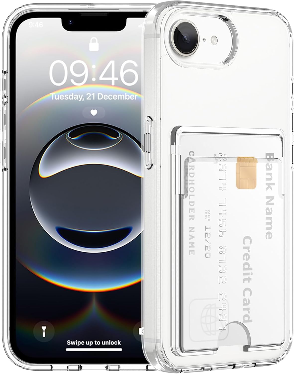 Gukalong Clear Wallet Case for iPhone 15 Pro with Credit Card Holder | Hard PC Heavy Duty Shockproof Protection Anti-Scratch Phone Cover Card Slot Anti-Yellowing Case for Women Men - Image 10