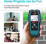 HANMATEK stud finder showing 3-color LED indicator lights