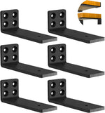 Heavy Duty Hidden L Shelf Brackets 5 Inch Long Wall Mounted Shelf Bracket Metal Floating Shelves (8 Pack) - Image 9