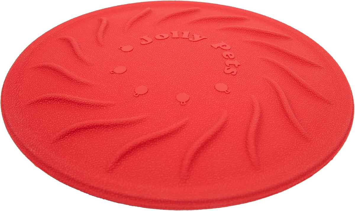 Jolly Pets 8.5 inch red dog frisbee for water play and fetch