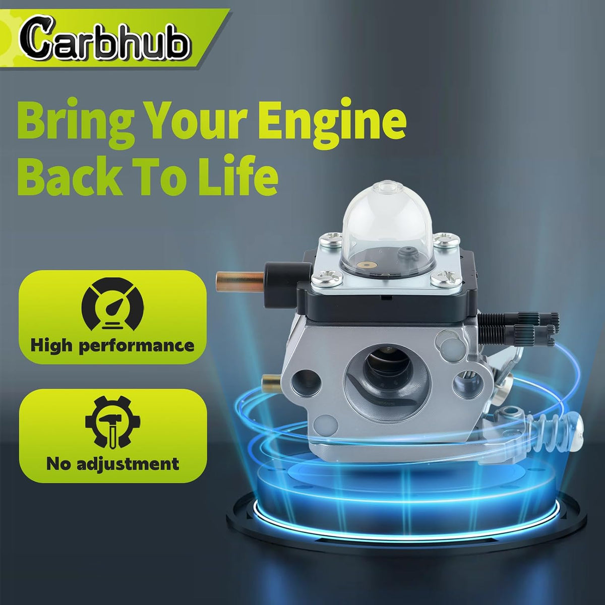 Complete packaging view of Carbhub tiller parts