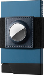 VULKIT pop up card holder front view with navy aluminum finish