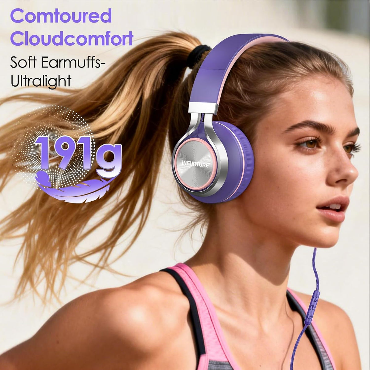 INFURTURE headphone tangle-free braided cable