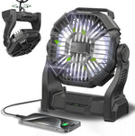 CONBOLA Portable Fan Rechargeable, 25400mAh Cordless Battery Powered Fan with LED Lantern, USB C Battery Operated for Travel Bedroom Home Camping Tent Office Beach Desk Fishing Table - Image 7