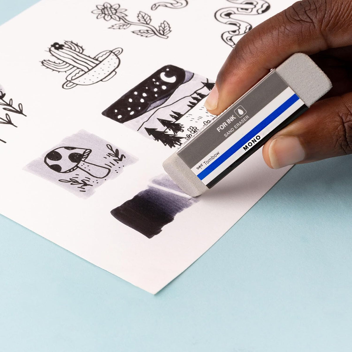 Tombow sand eraser side angle