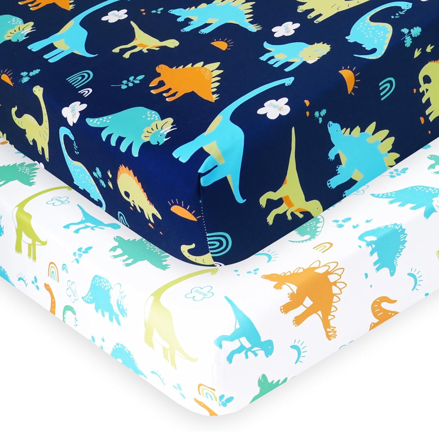 PHF dinosaur print fitted crib sheet set